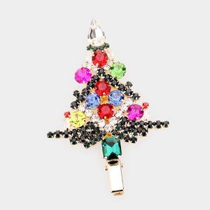 NEW Colorful Multi Stone Christmas Tree Snap Alligator